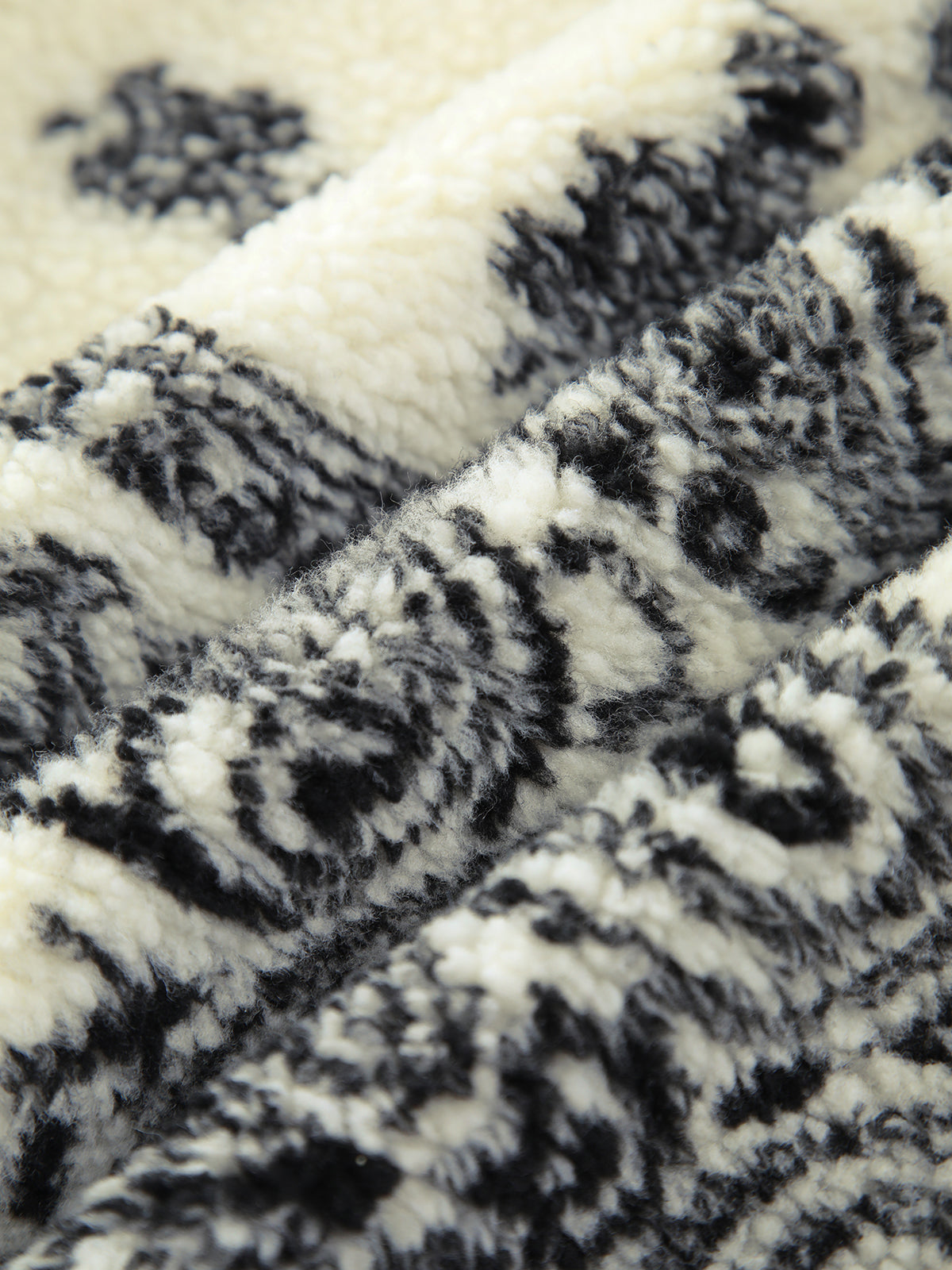 Paisley Zippered Stand Collar Sherpa Jacket