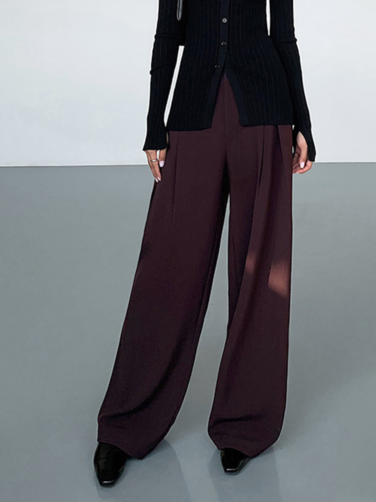 Casual Pleated Wide Leg Pants