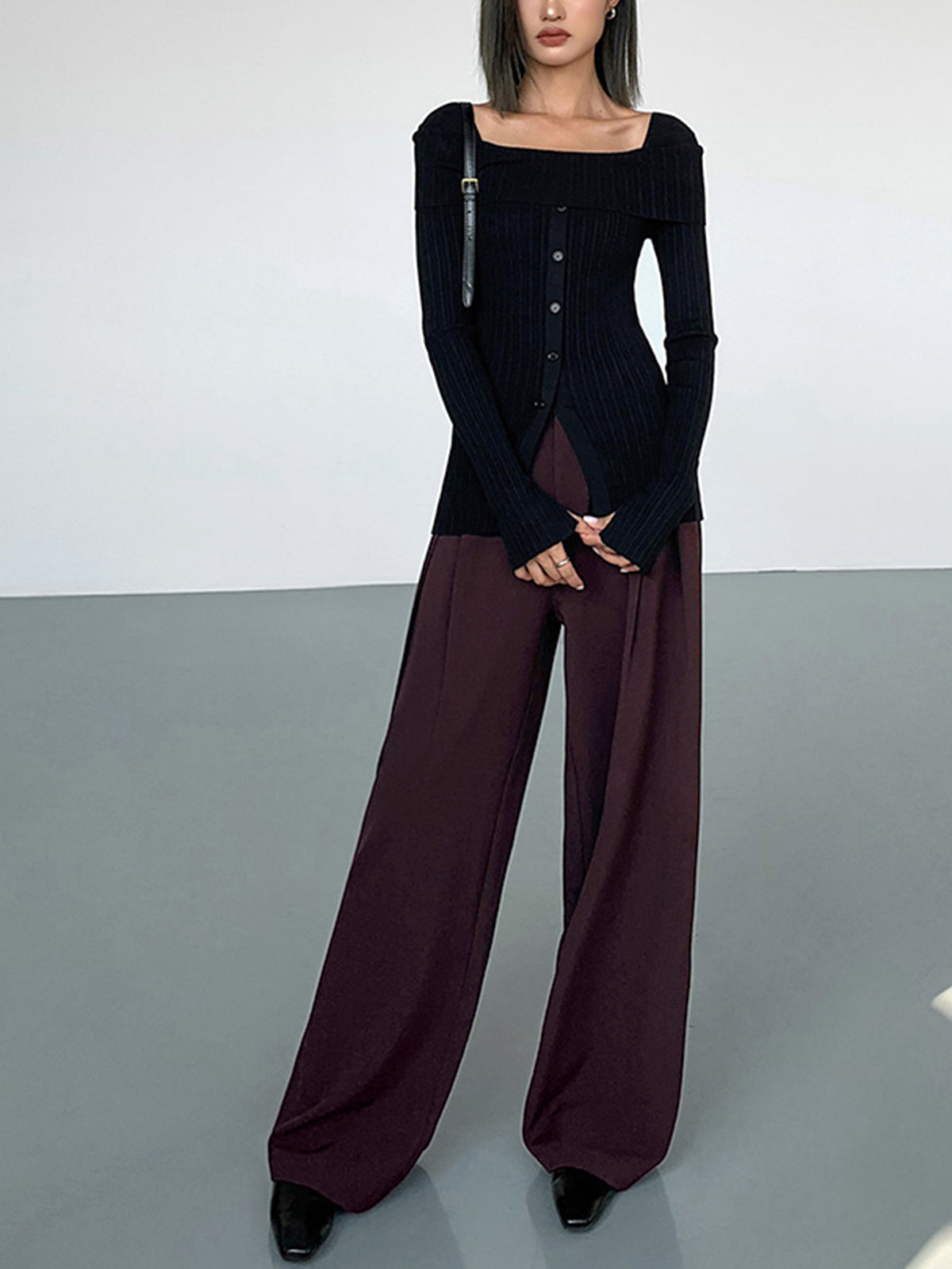 Casual Pleated Wide Leg Pants