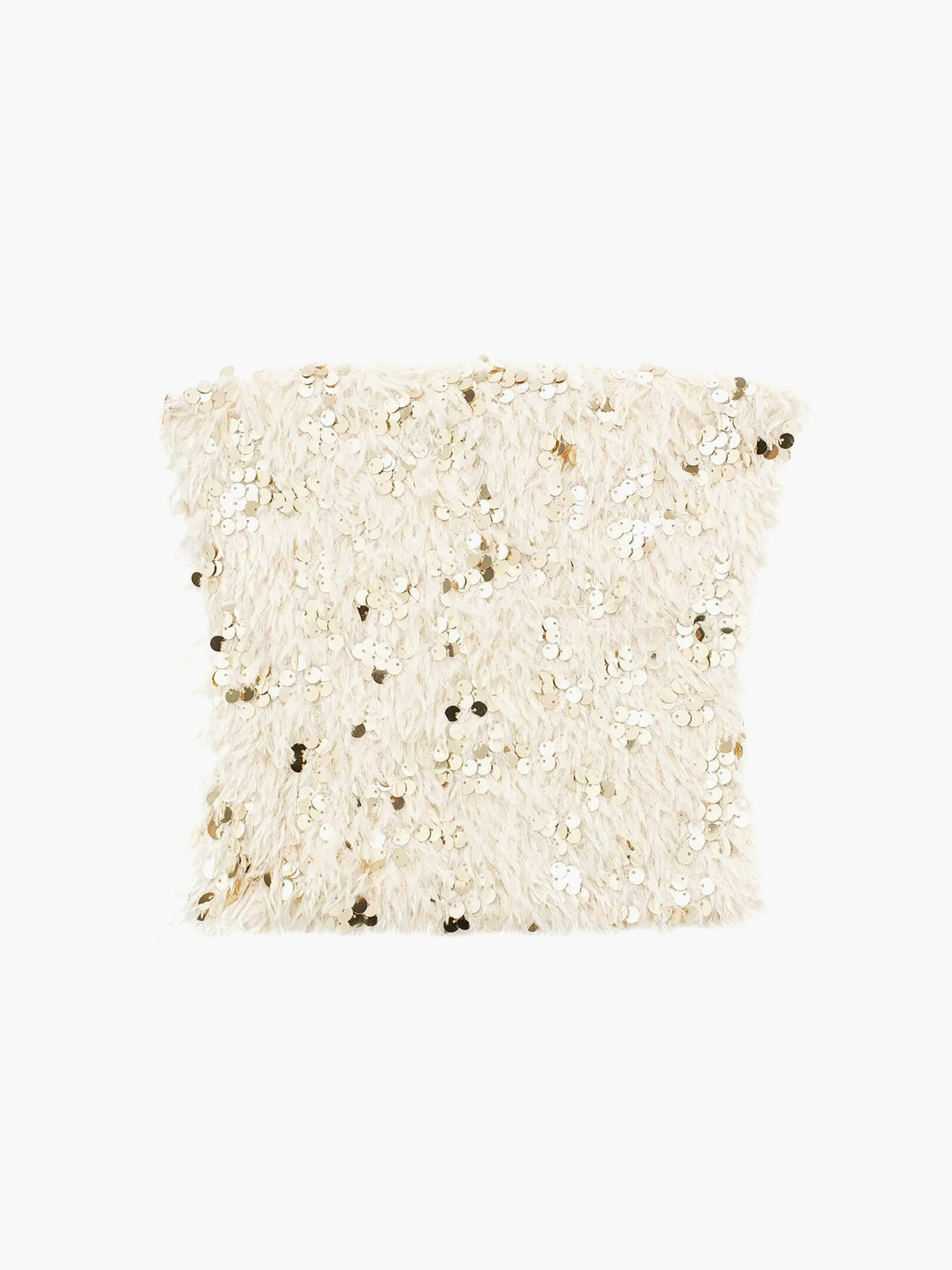 Sparkle Sequined Furry Tube Top