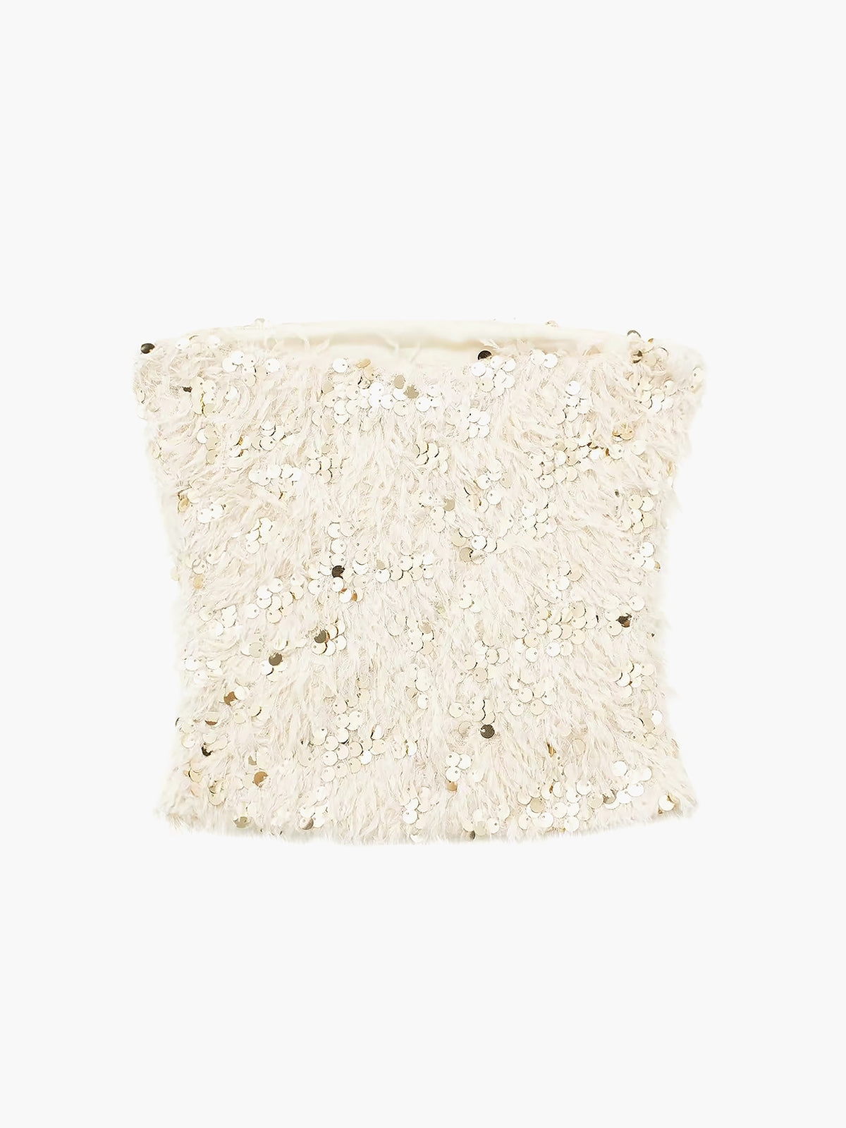 Sparkle Sequined Furry Tube Top