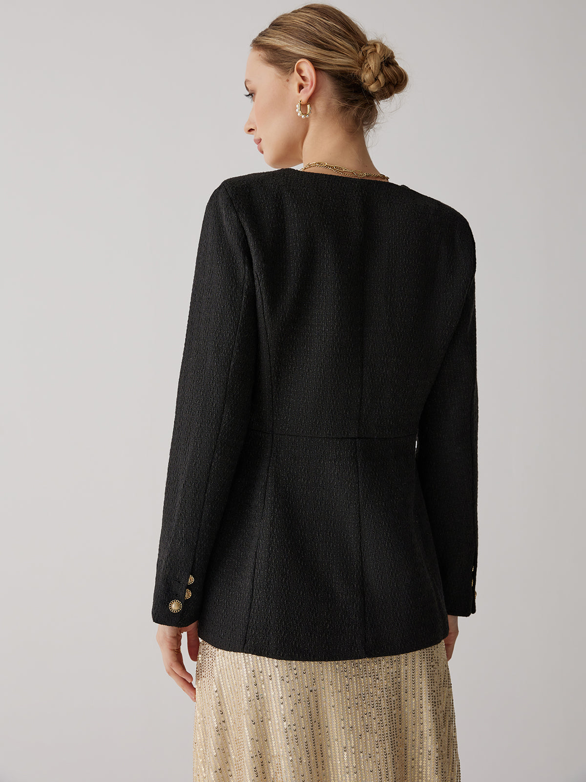 Vintage Black Tweed Blazer