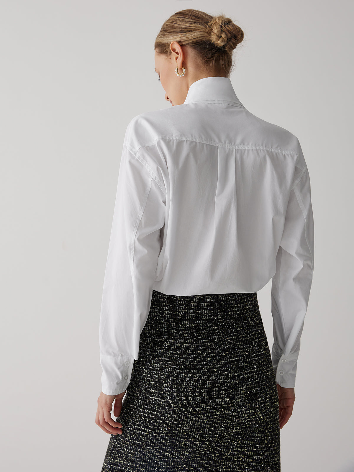 Tie Neck Bishop Sleeve Shirt