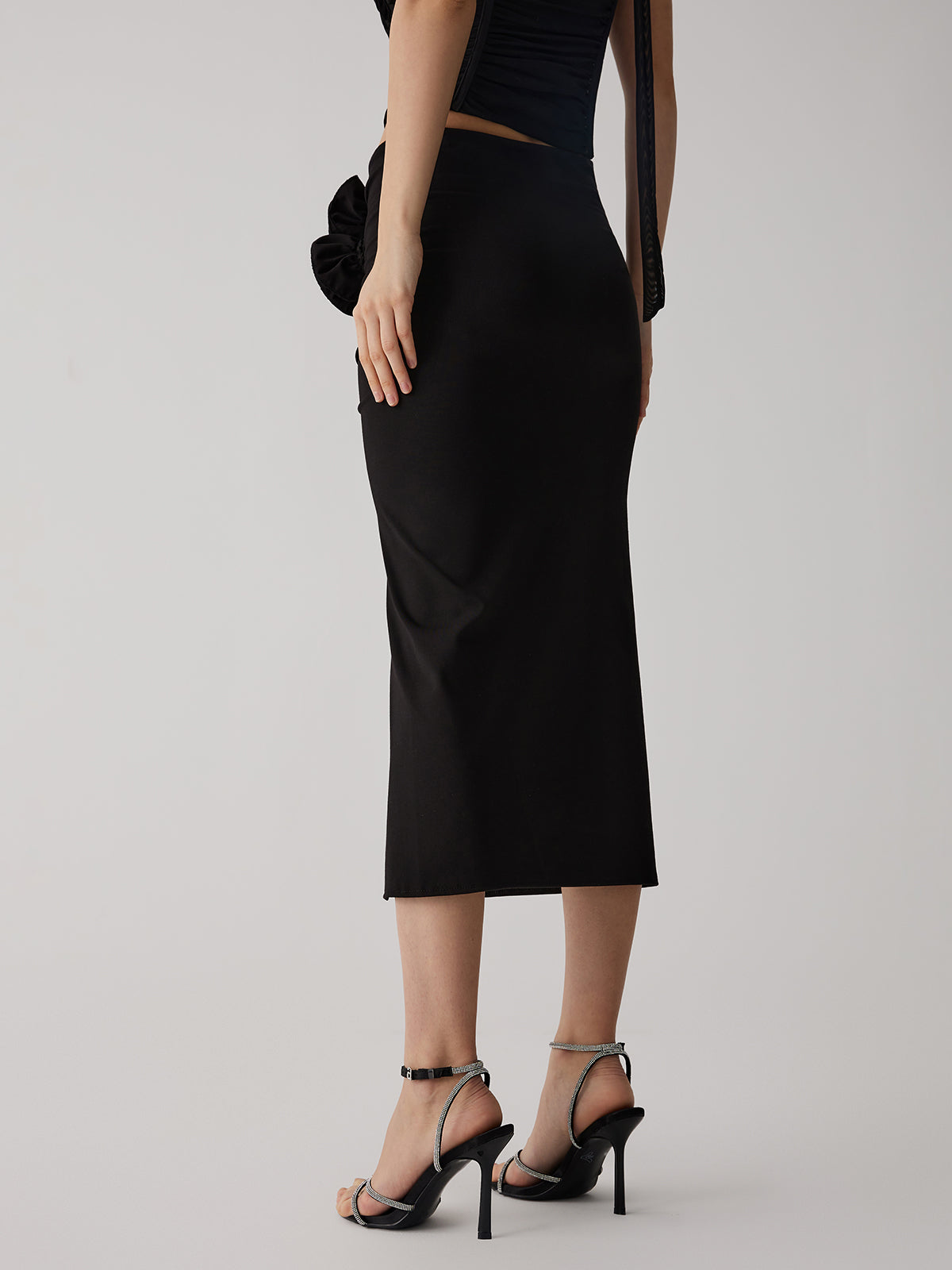 Floral Split Midi Skirt