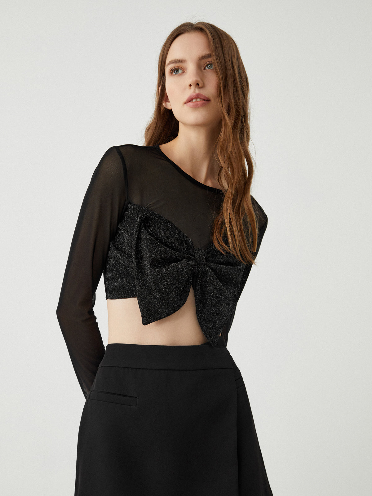 Bow Tie Long Sleeve Top