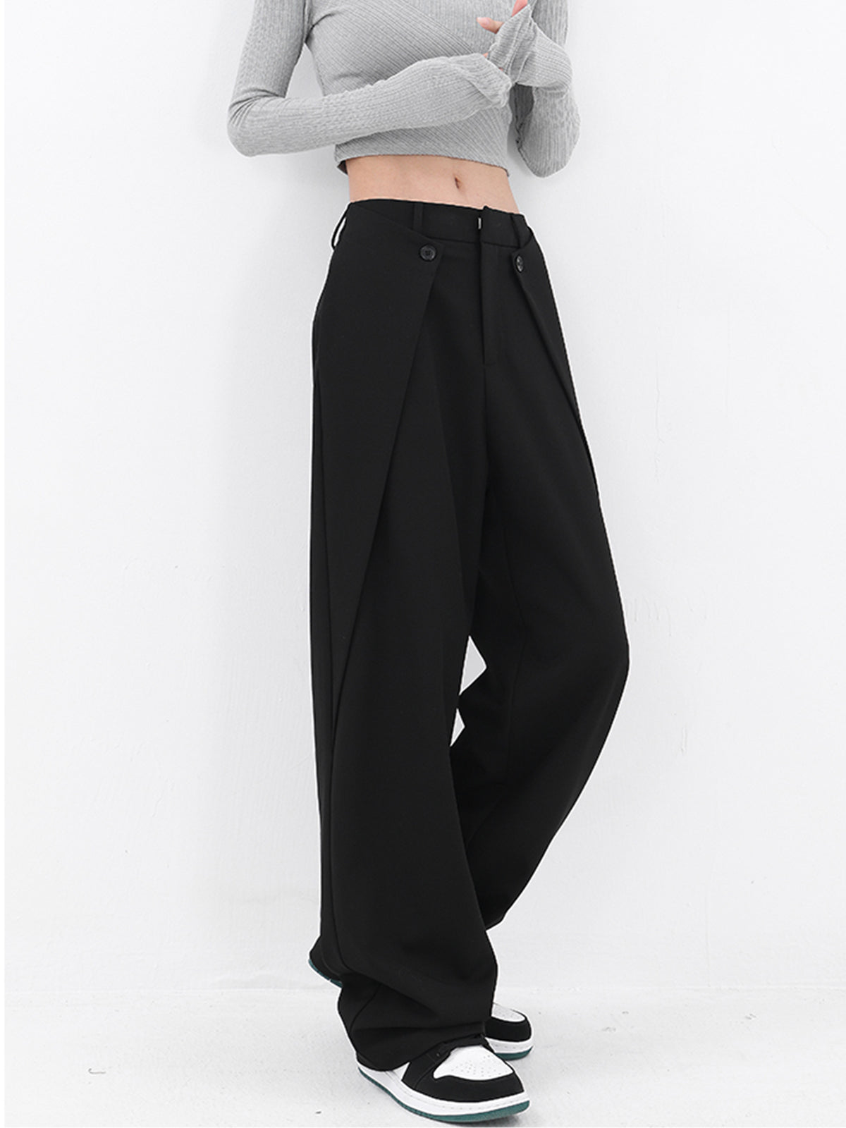 Solid Wide Leg Pants