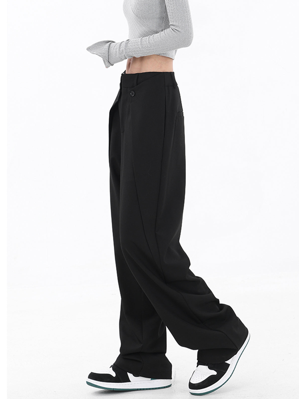 Solid Wide Leg Pants