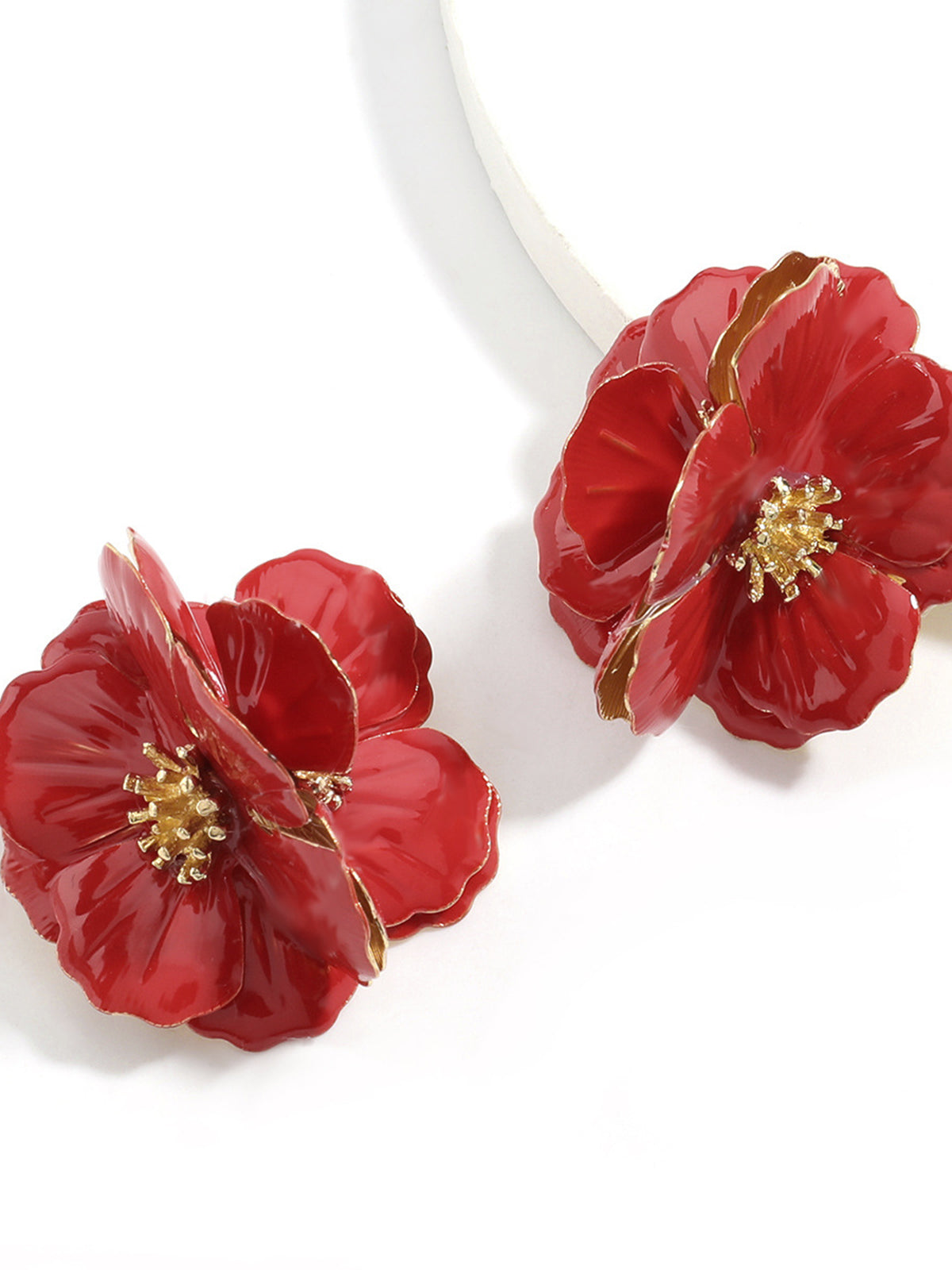 Stylish Golden Stamen Flower Earrings