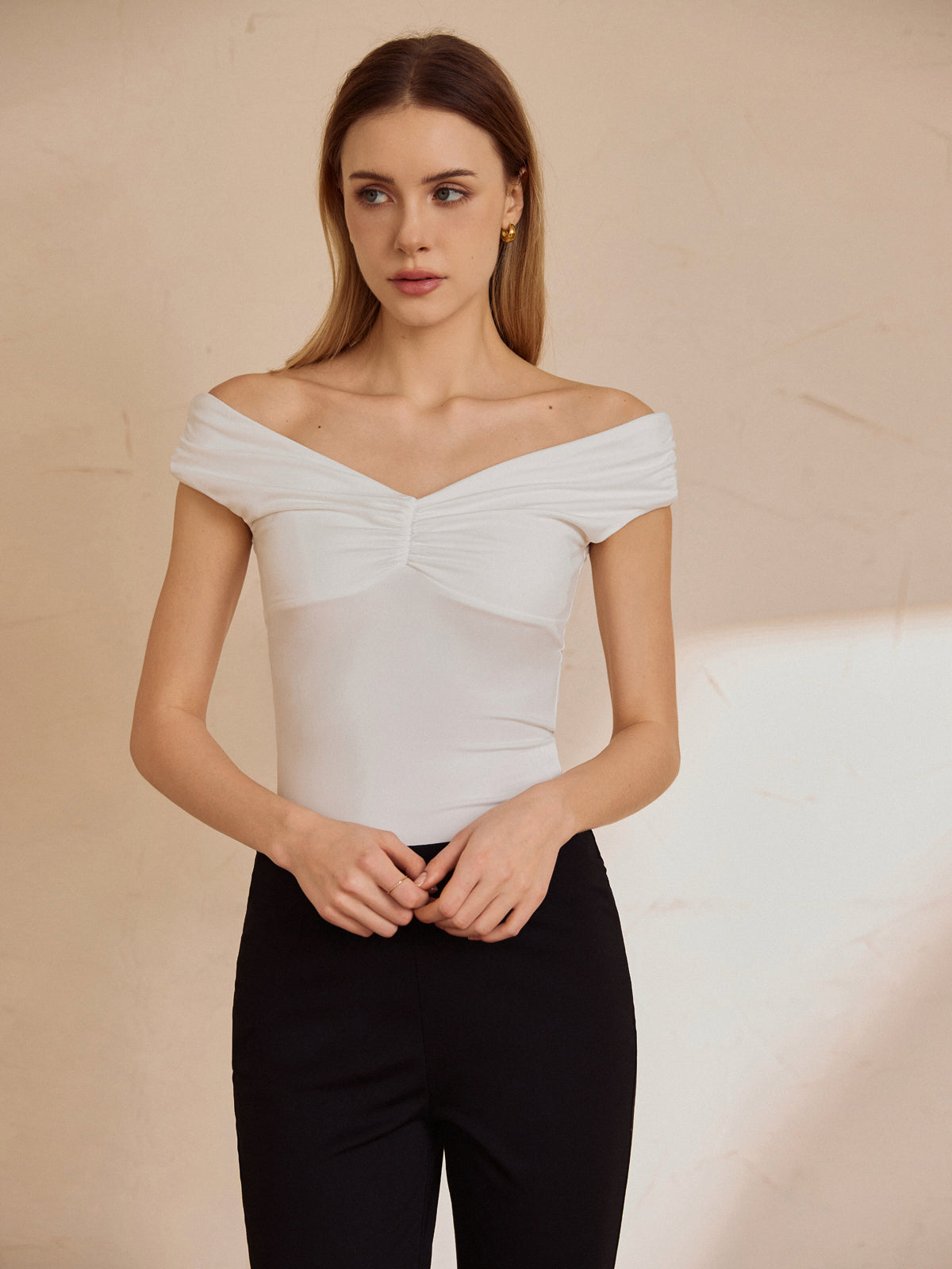 Basic Solid Off-Shoulder Top