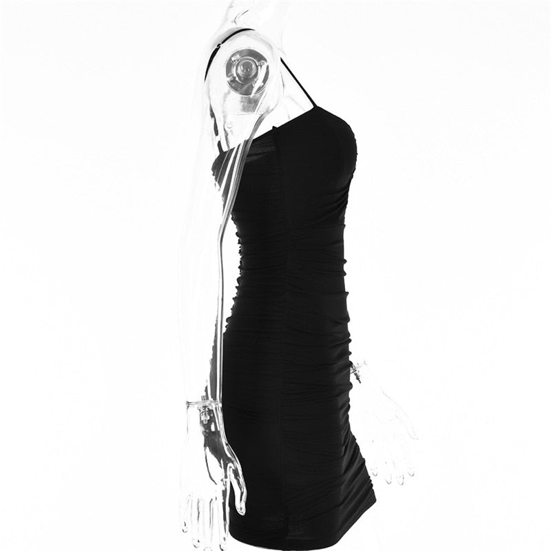 Spring Sexy Slim Elegant Clubwear Solid Sleeveless Backless Sheath Dress