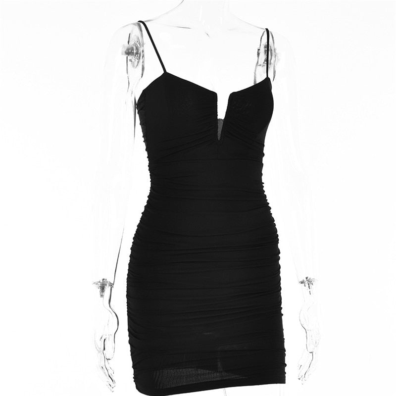 Spring Sexy Slim Elegant Clubwear Solid Sleeveless Backless Sheath Dress