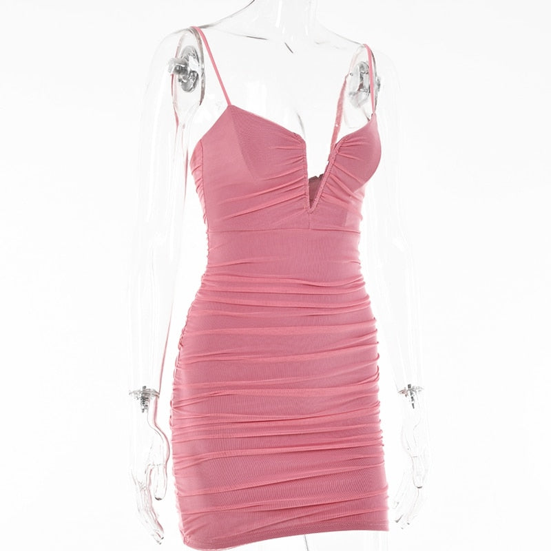 Spring Sexy Slim Elegant Clubwear Solid Sleeveless Backless Sheath Dress