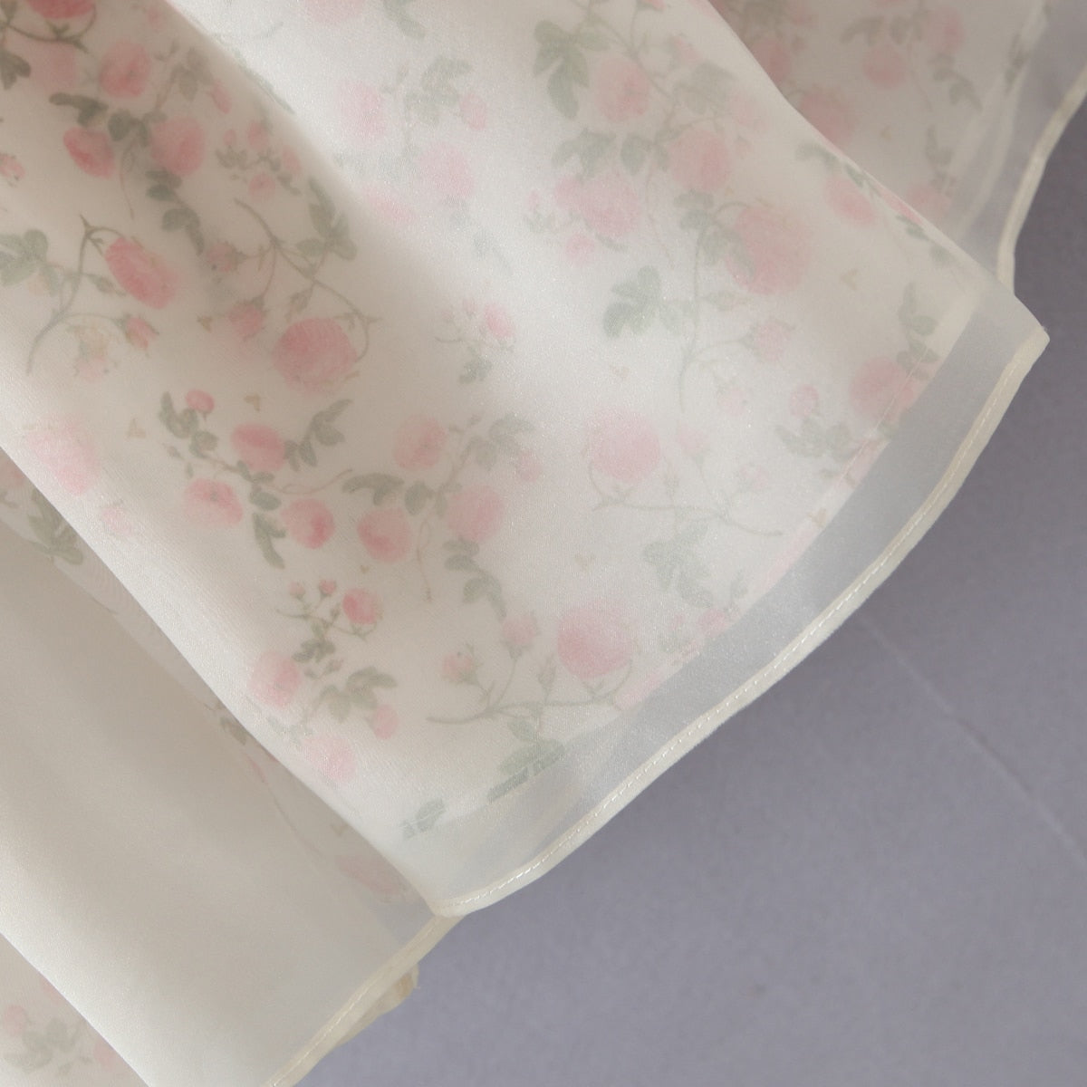 Summer Women Both-Sides Wear Floral Print Chiffon Organza Dress