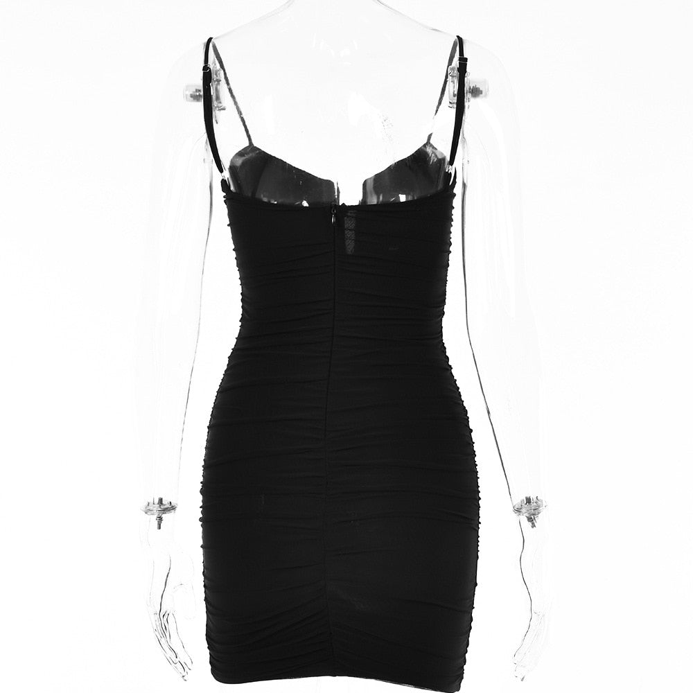 Spring Sexy Slim Elegant Clubwear Solid Sleeveless Backless Sheath Dress
