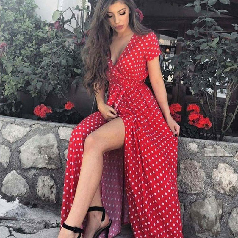 Summer Ladies Long Split Dress