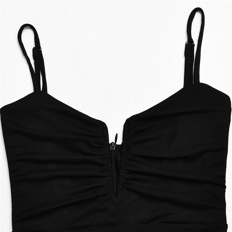 Spring Sexy Slim Elegant Clubwear Solid Sleeveless Backless Sheath Dress