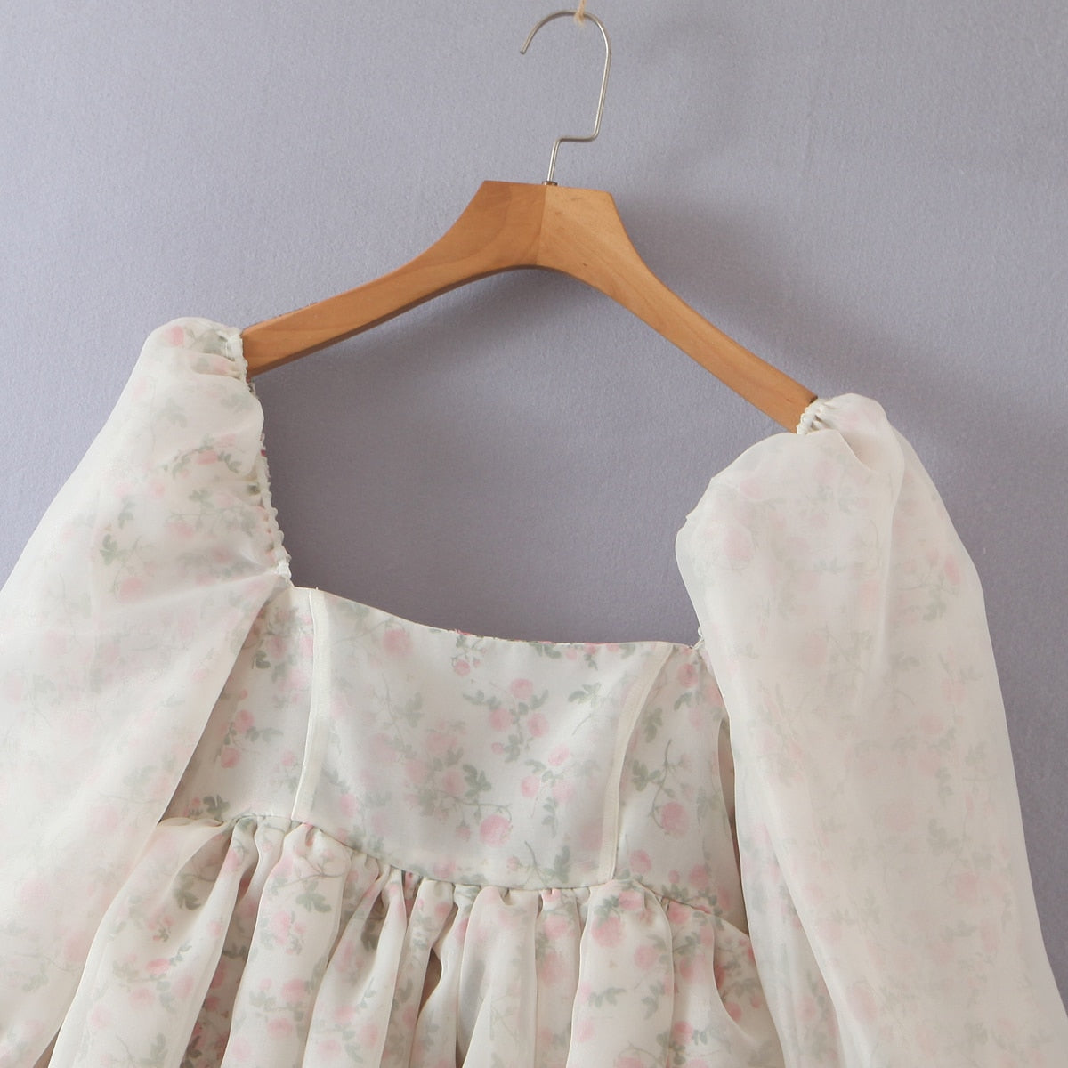 Summer Women Both-Sides Wear Floral Print Chiffon Organza Dress