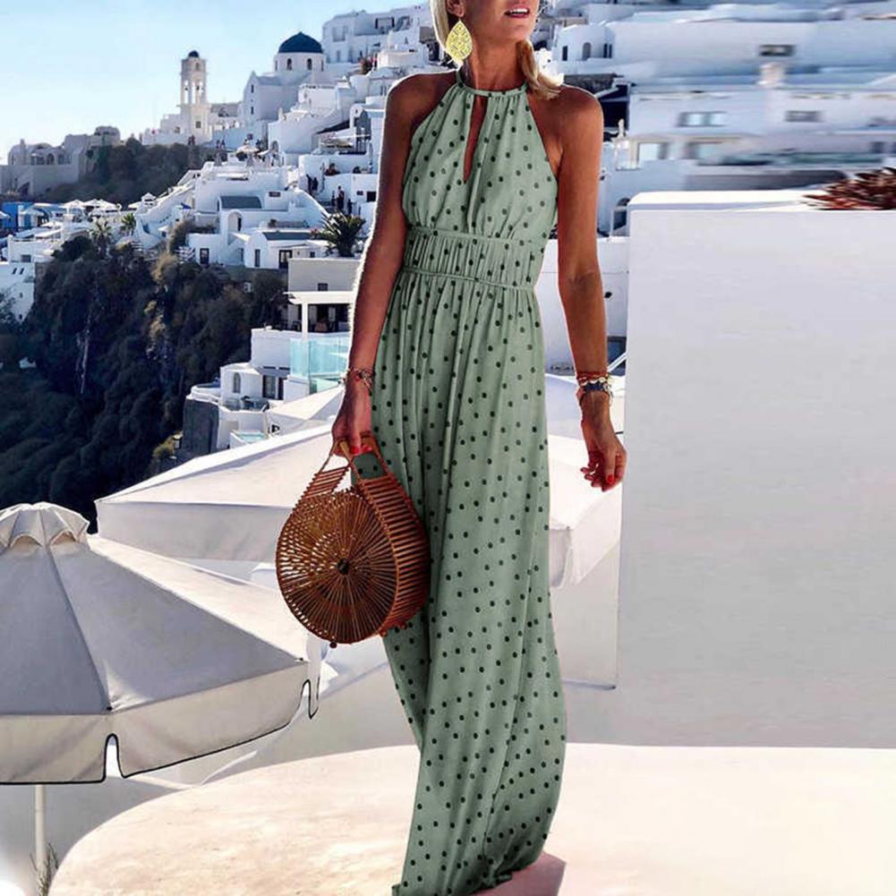 Summer Boho Floral Print Long Party Dress