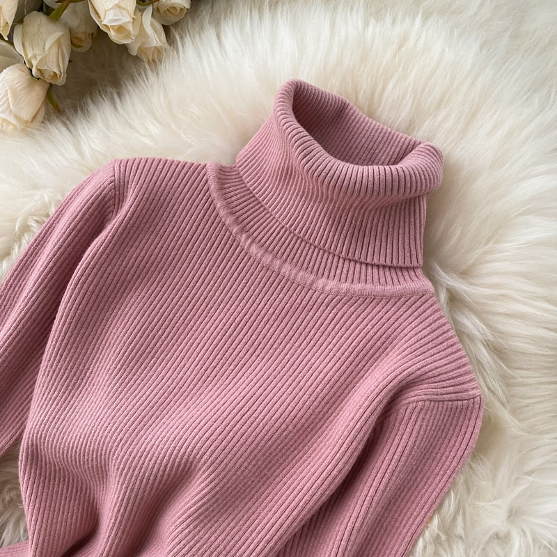 Korean Fashion Casual Solid Women Midi Bodycon Dress