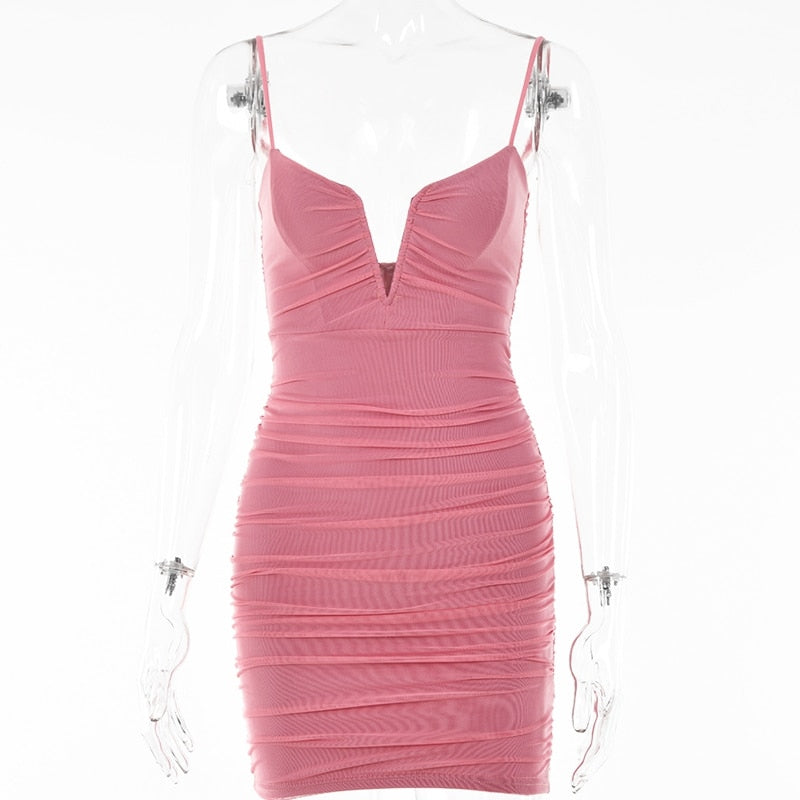 Spring Sexy Slim Elegant Clubwear Solid Sleeveless Backless Sheath Dress