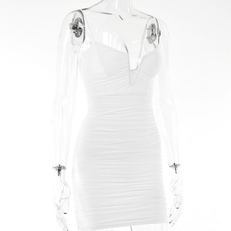 Spring Sexy Slim Elegant Clubwear Solid Sleeveless Backless Sheath Dress