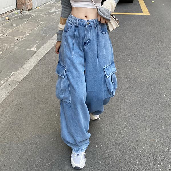 High Street Pocket Baggy Cargo Jeans