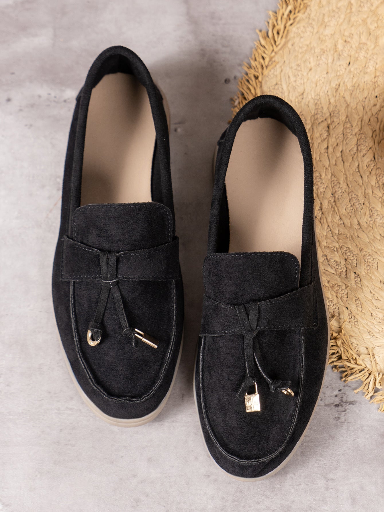 Whispering Breeze Metal Buckle Flat Shoes