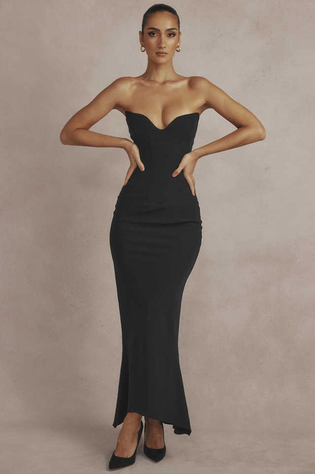 Sabine Black Tube Top Tunic Dress