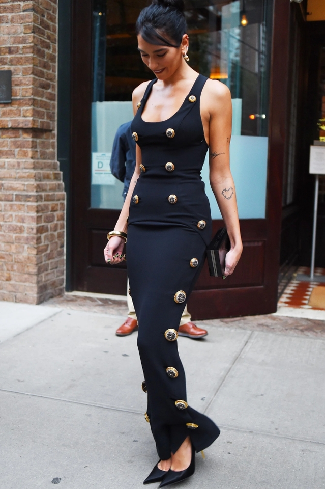 Sadie Button Embellished Bandage Dress