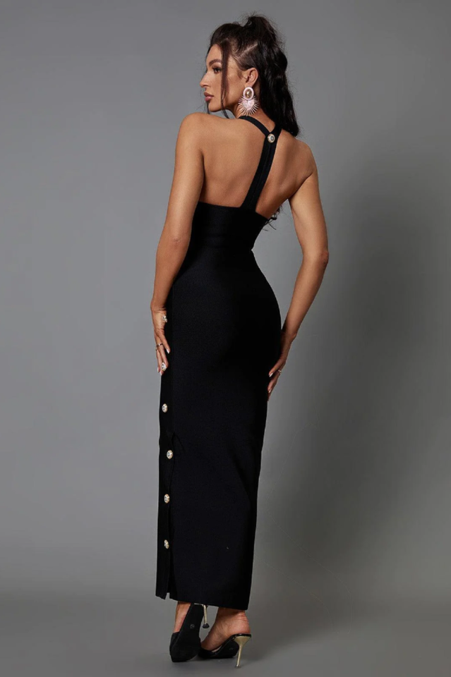 Sadie Button Embellished Bandage Dress