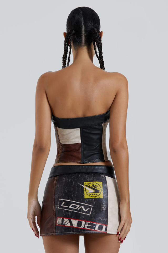 Daytona Vegan Leather Top + Skirt Set