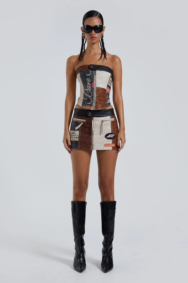Daytona Vegan Leather Top + Skirt Set