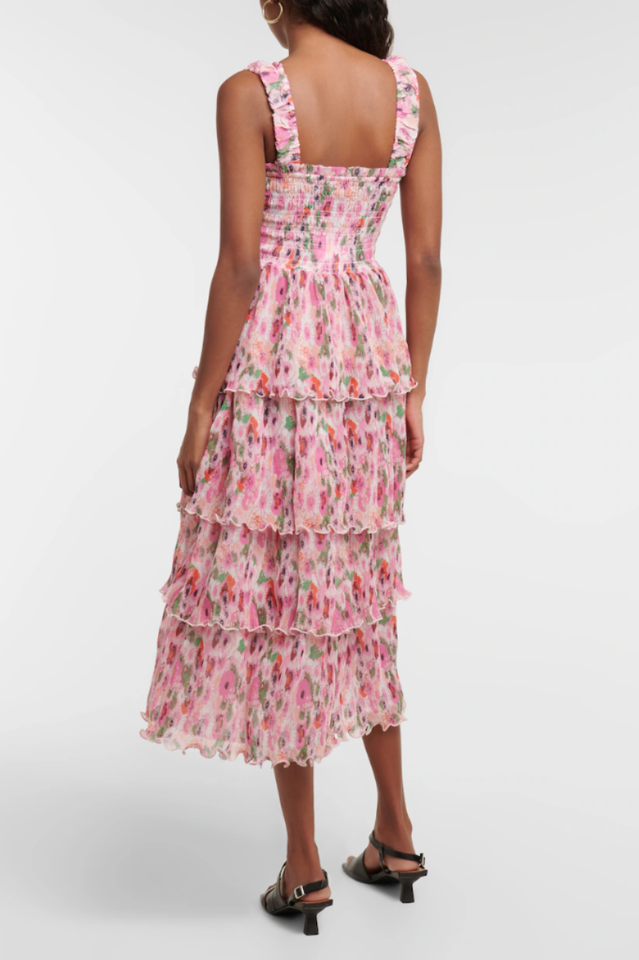 Floral Tiered Georgette Midi Dress