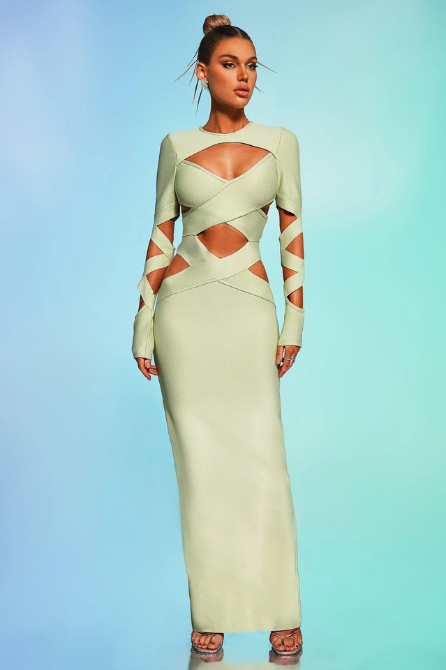Messiah Cutout Maxi Bandage Dress