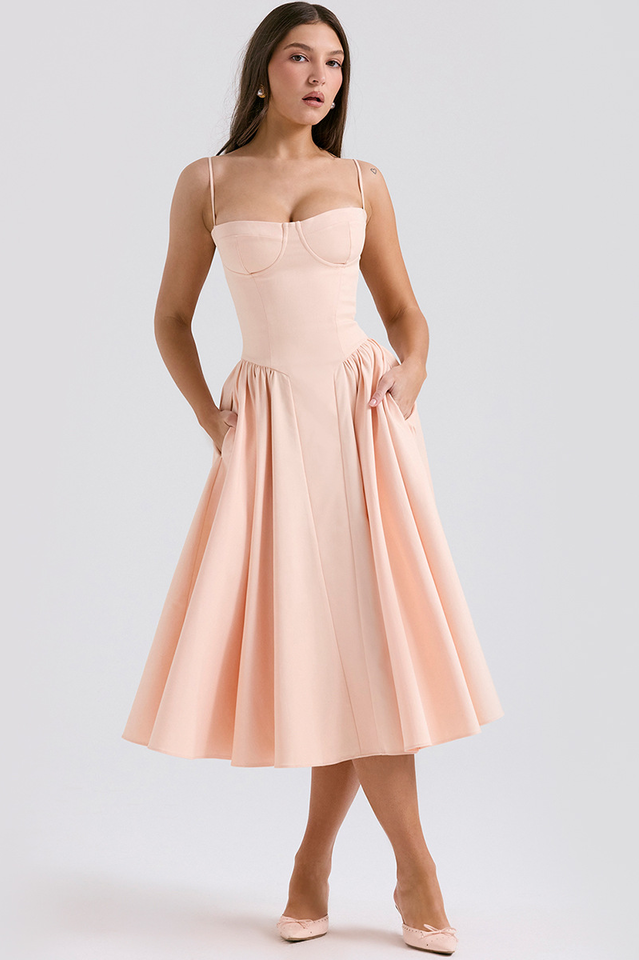 Samaria French Navy Corset Sundress