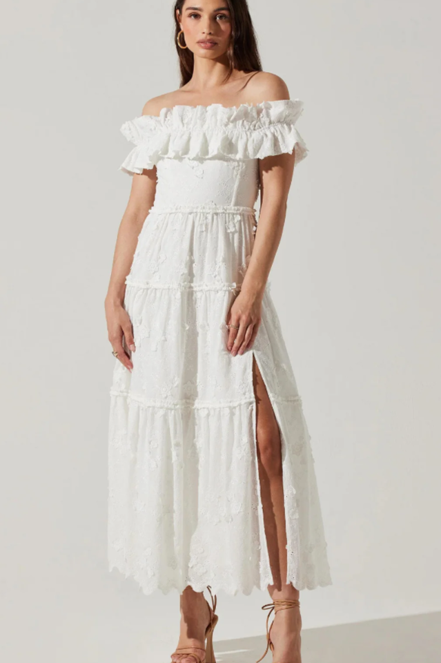 Piccola Off Shoulder Midi Dress