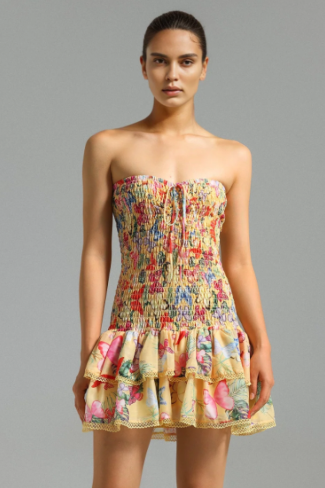 Naja Layered Printed Mini Dress