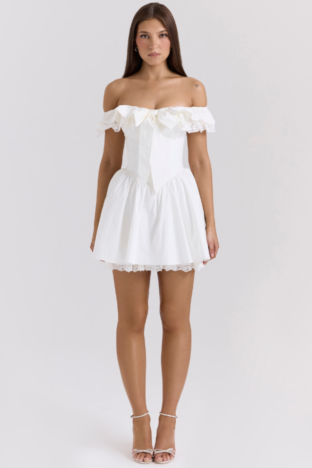 Jaide Cotton Off Shoulder Corset Dress