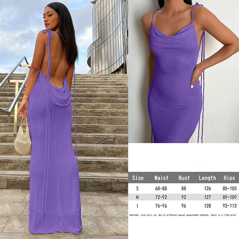 Suspender Y2K Backless Black Dress