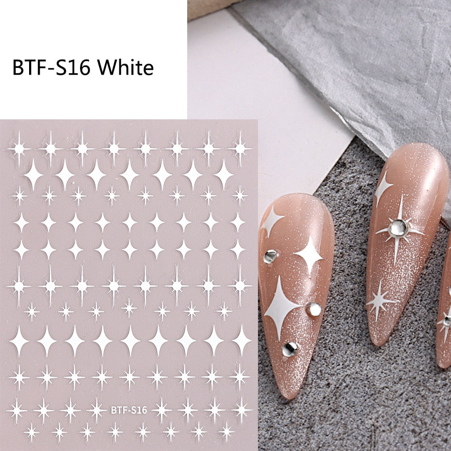 Silver Star Nail Stickers