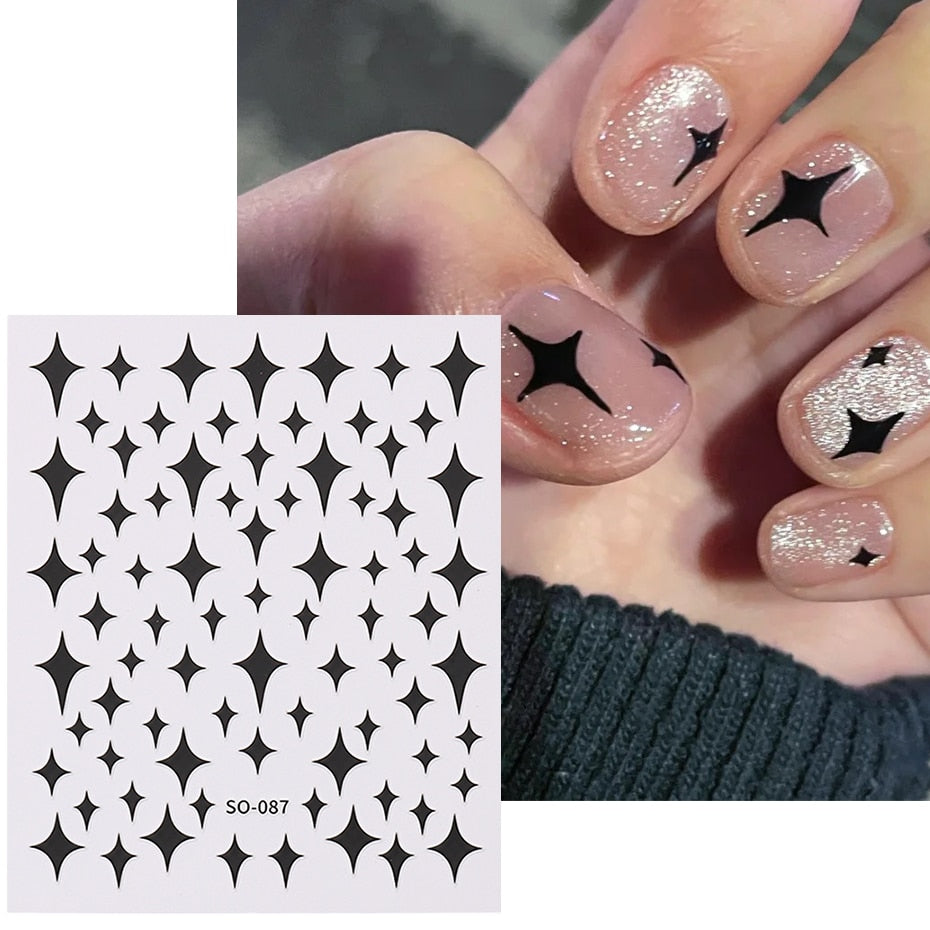 Silver Star Nail Stickers