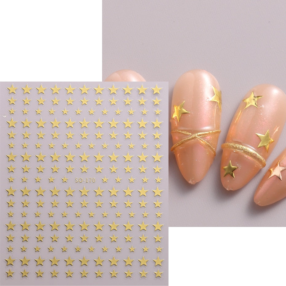 Silver Star Nail Stickers