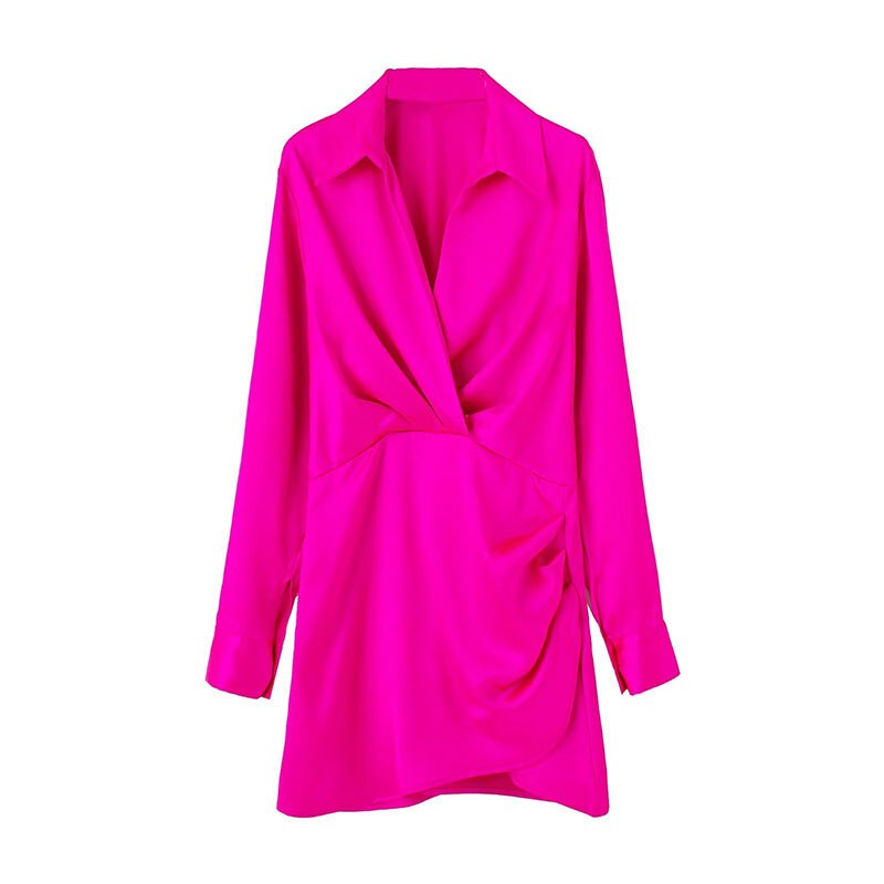 Gathered Pullovers Slim Elegant Female Dress