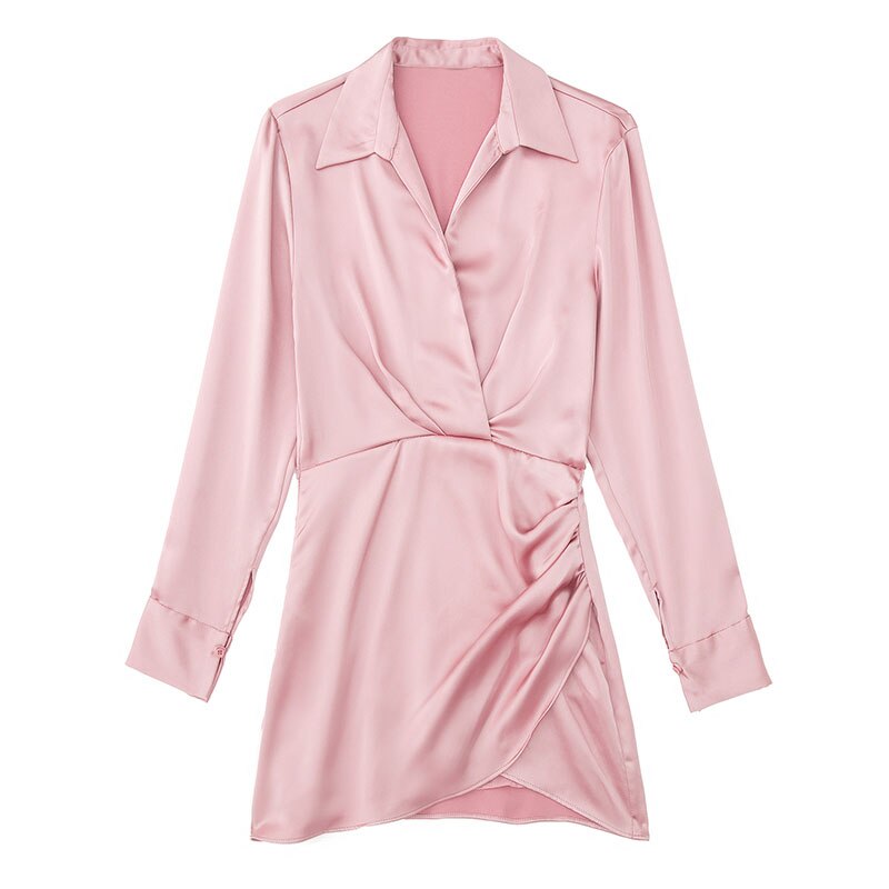 Gathered Pullovers Slim Elegant Female Dress
