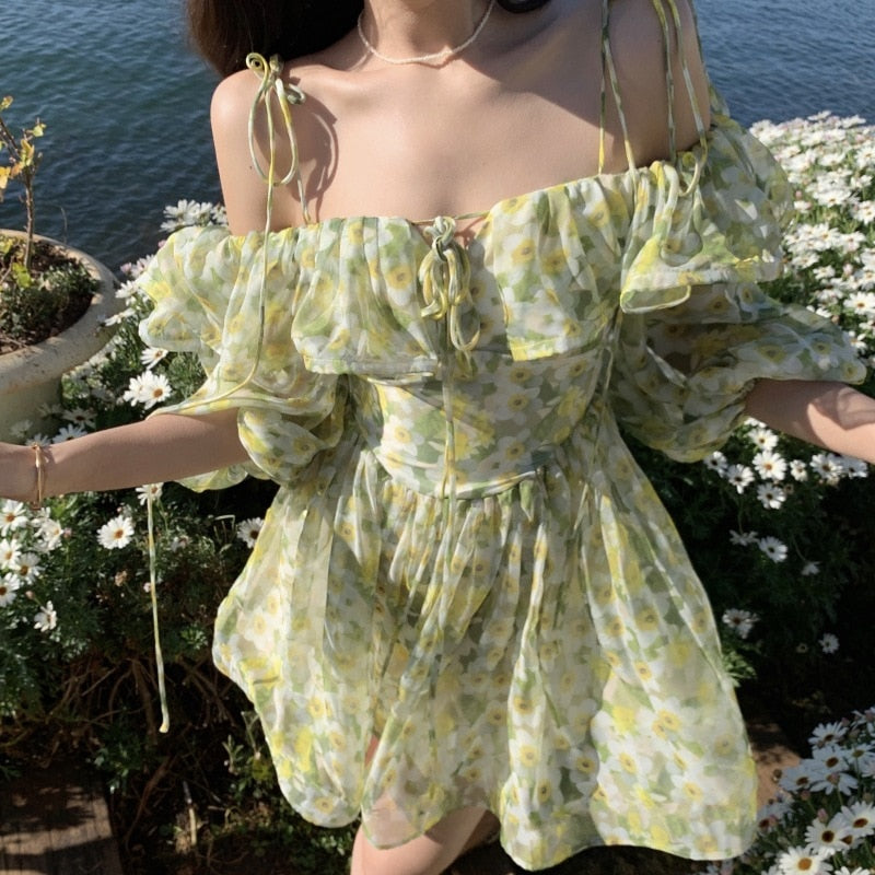 beach outfits floral fairy boho dresses
