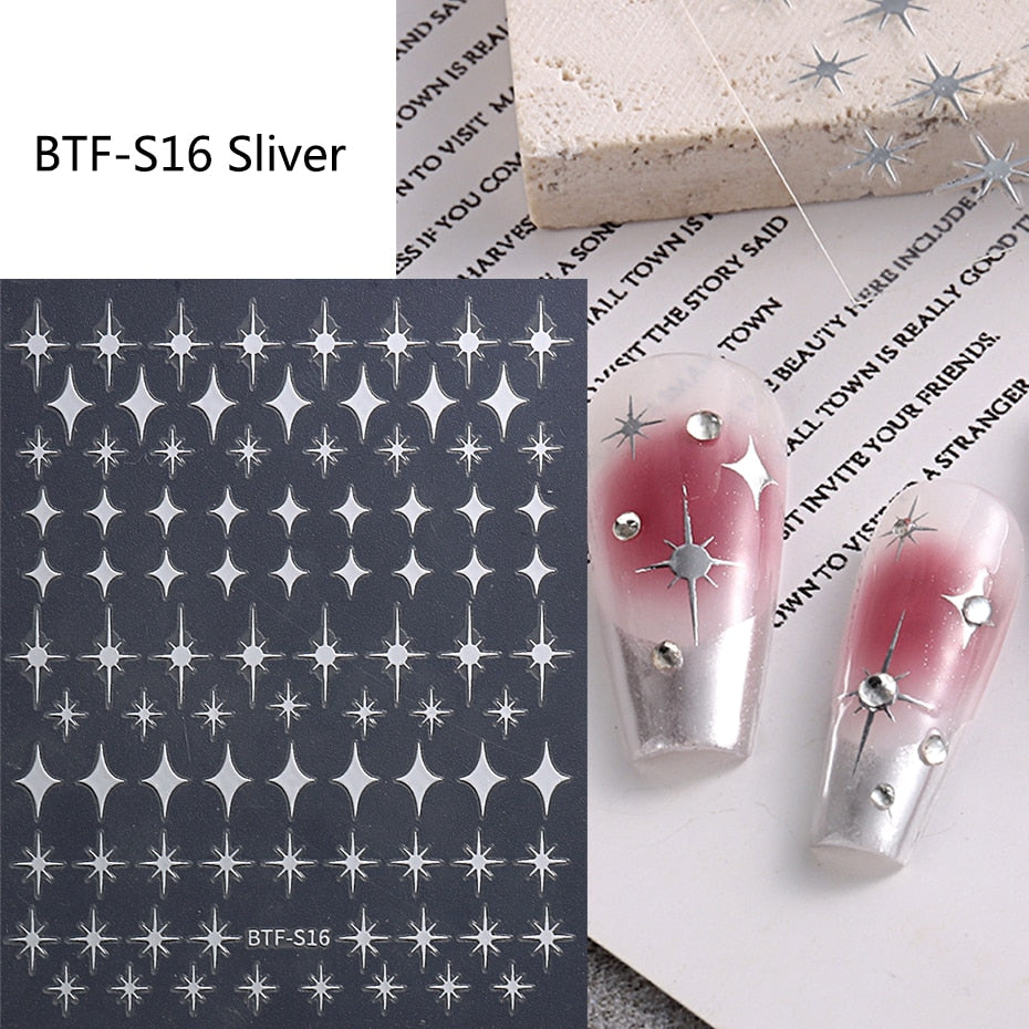 Silver Star Nail Stickers
