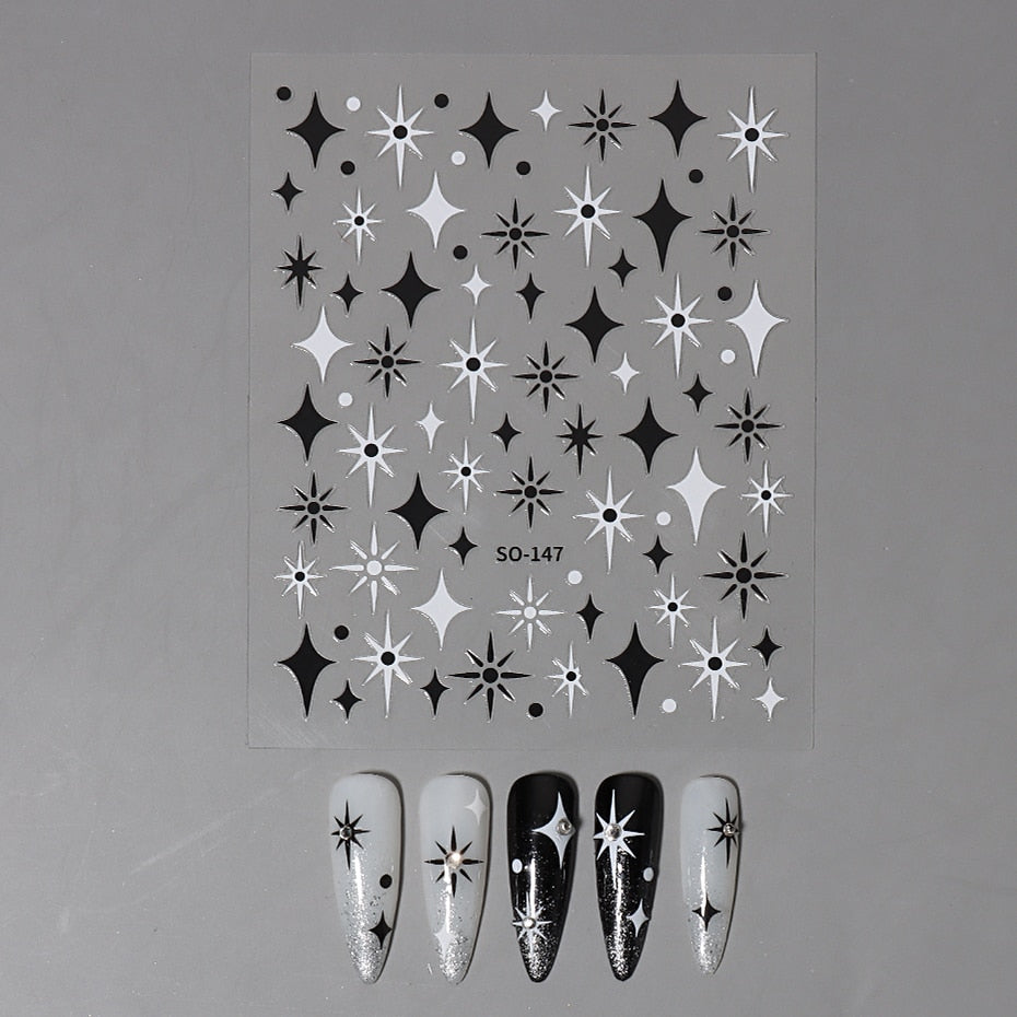 Silver Star Nail Stickers