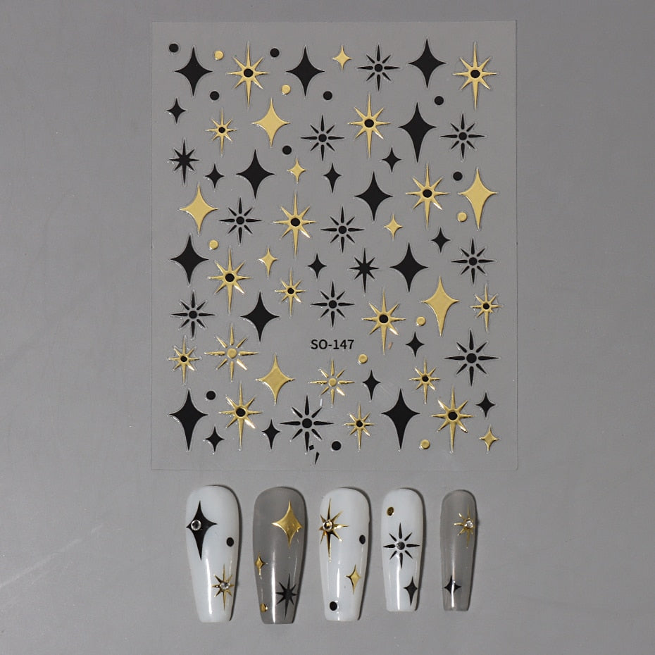 Silver Star Nail Stickers
