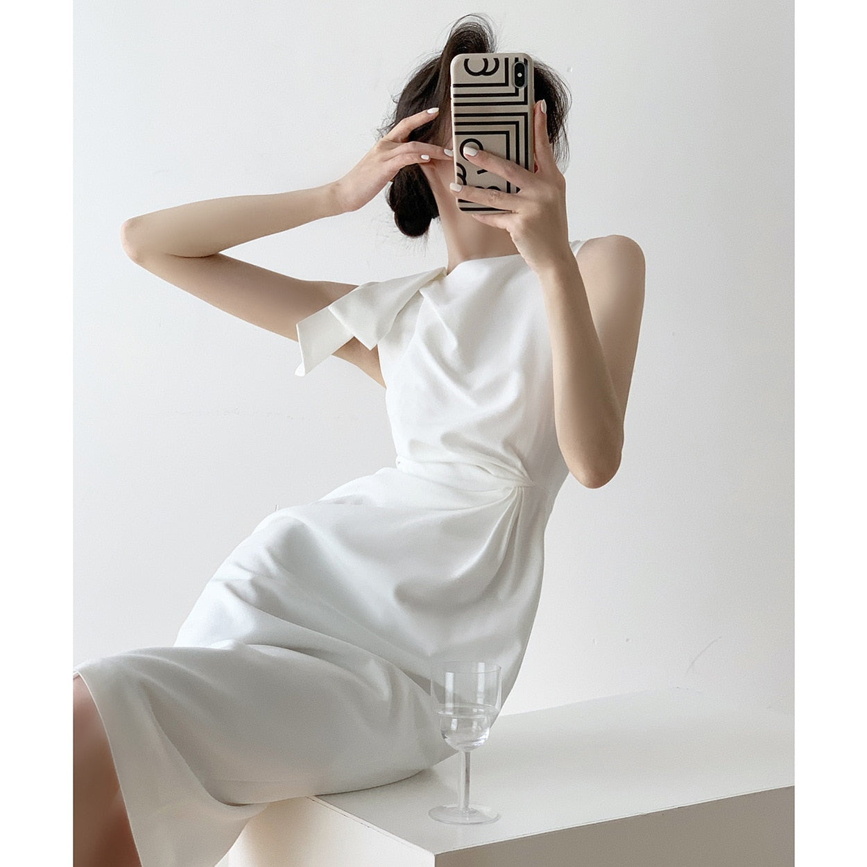 Summer Sleeveless White Female Dress