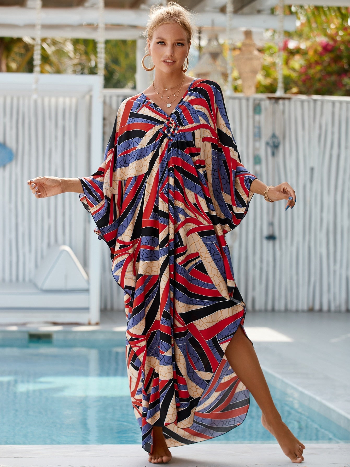 Summer One Size Print Smock Sundress Boho Dress